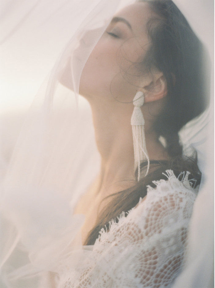 Ivory French Silk Tulle Bridal Wedding Veil  Gossamer - Emily Riggs 