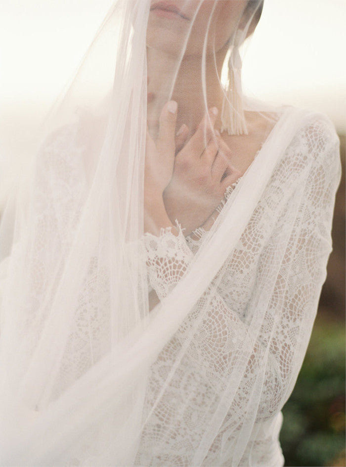 Ivory French Silk Tulle Bridal Wedding Veil 