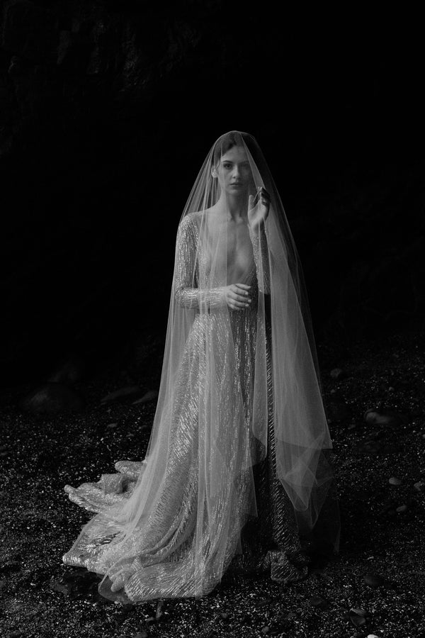 Ivory Cathedral Length Wedding Bridal Veil 