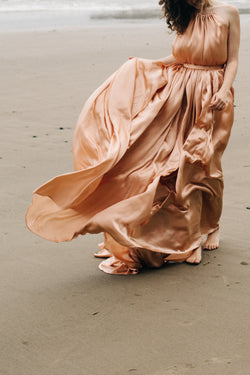 Pink Silk Satin Skirt Fior - Emily Riggs 